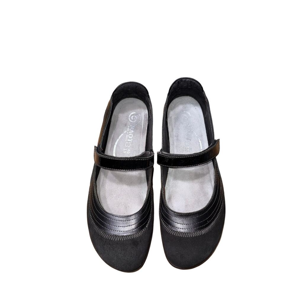 NAOT Kirei Black Suede Leather Mary Jane Flats Size: 40 / US 9